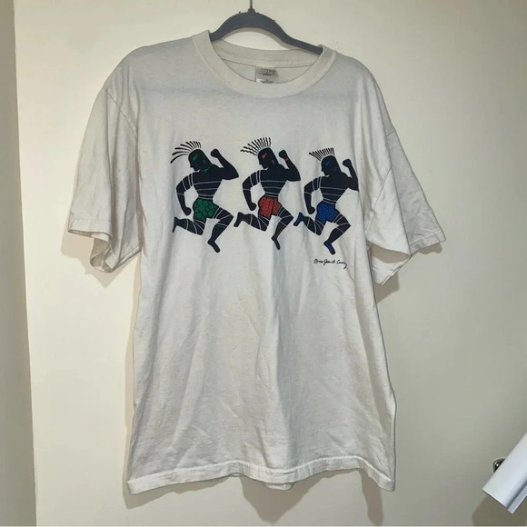 Men’s Vintage 90’s John A Conway  Artist Dancing People Graphic T-Shirt Size L - Picture 5 of 14